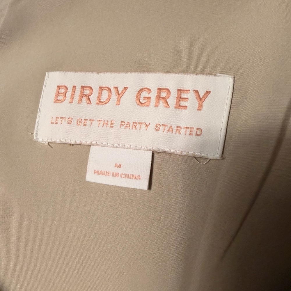 Birdy Grey One-Shoulder Satin Gown in Champagne Beige - Picture 8 of 16